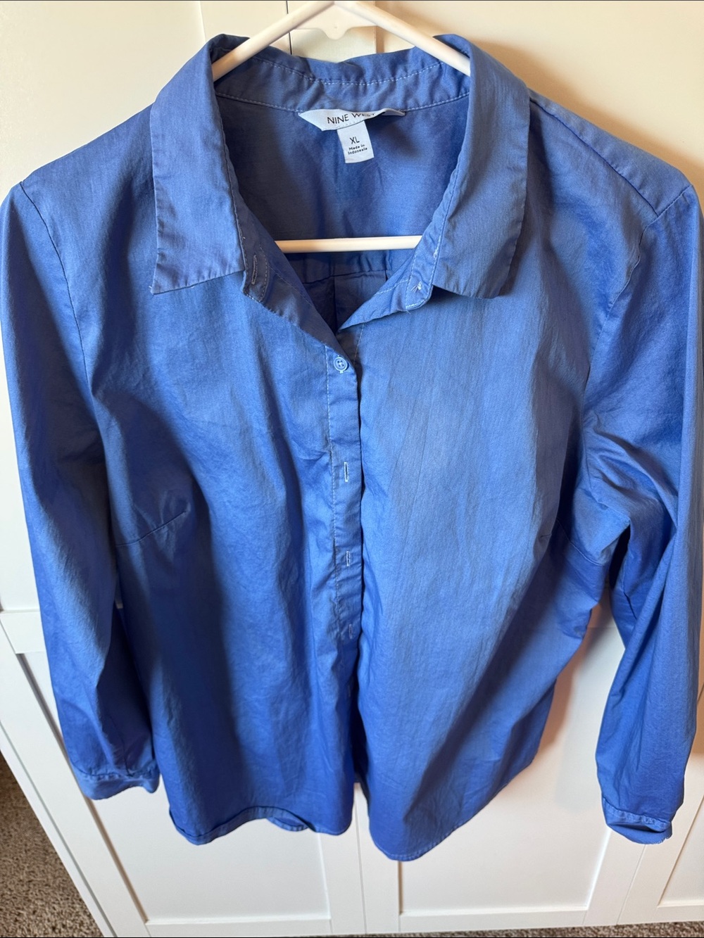 Nine West Blue Button-Down Women’s Shirt